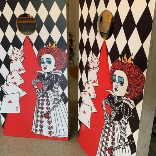 Custom Cornhole Queen of Hearts